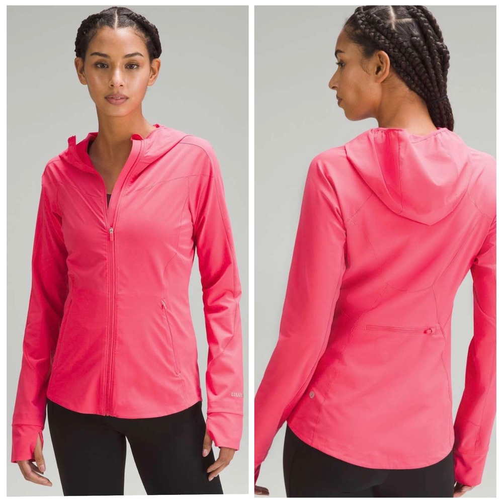 Lululemon Mist Over Windbreaker Lip Gloss Pink Hooded Jacket Women's Size 0 NWOT